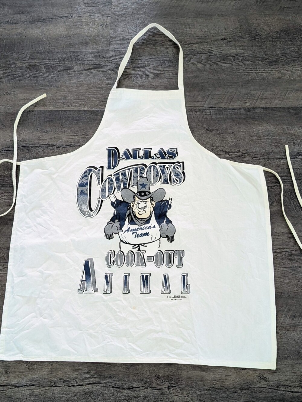 Dallas Cowboys Vintage Cook Out Animal NFL Grilling Tailgate Apron 1993 Made USA